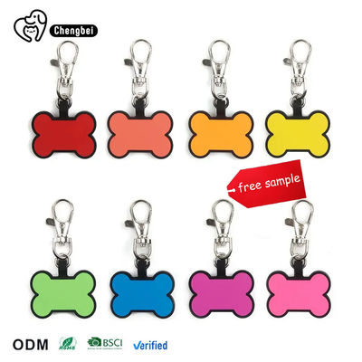 برچسب های شناسه سگ رنگ صورتی نارنجی سفید برچسب های نام سیلیکونی برای سگ های شخصی