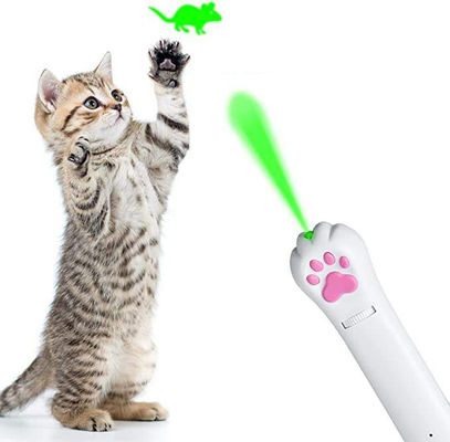 اسباب بازي ليزري بيشتر از ABS Cat White USB Charging Laser Pointer