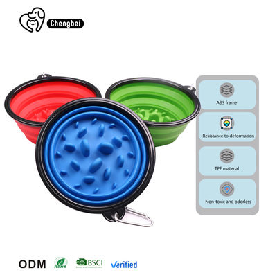 پالتو گربه آهسته تغذیه سیلیکون قابل حمل تاشو قابل جمع کردن کاسه سگ فعالیت های در فضای باز