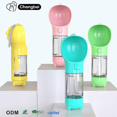دستگاه آب برای حیوانات خانگی 4 در 1 بسته بندی شده بطری سگ ضد نشت 300/500 میلی لیتر توله سگ قابل حمل